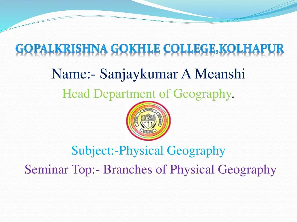 name sanjaykumar a meanshi head department