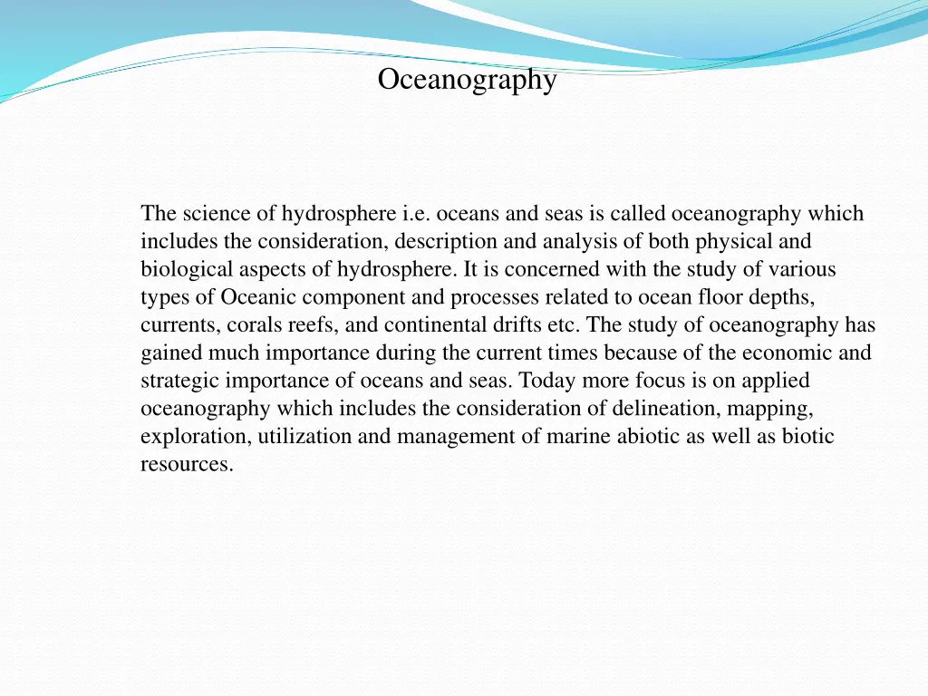 oceanography