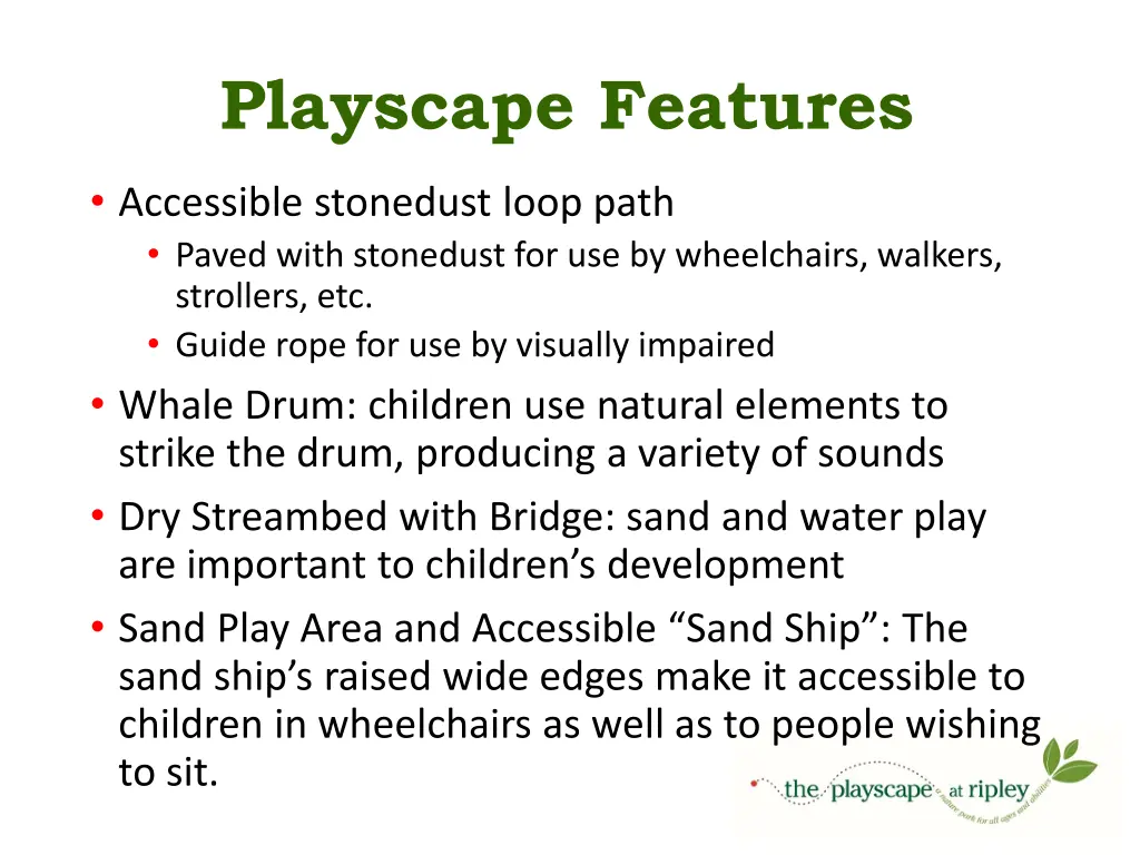 playscape features