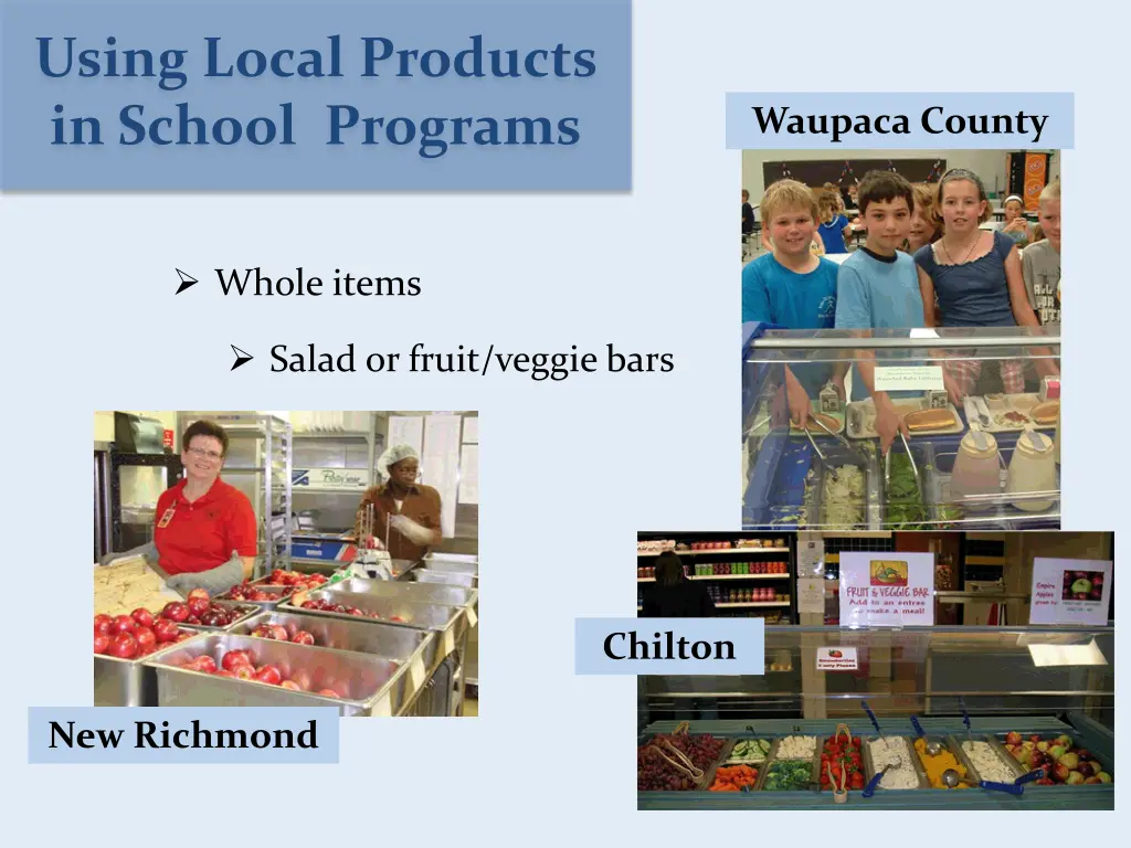 using local products in school programs