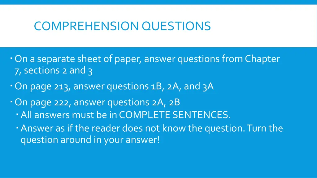 comprehension questions