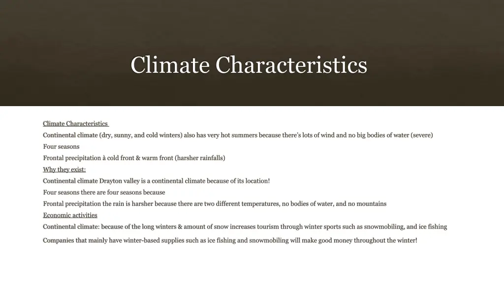 climate characteristics