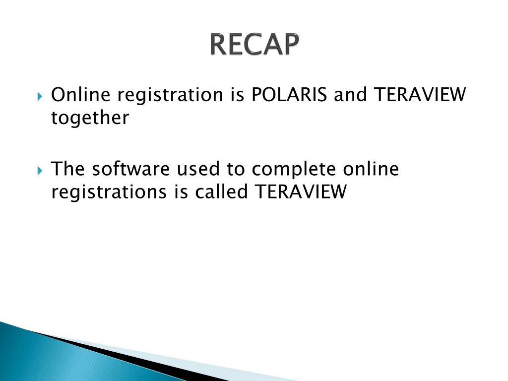 online registration is polaris and teraview