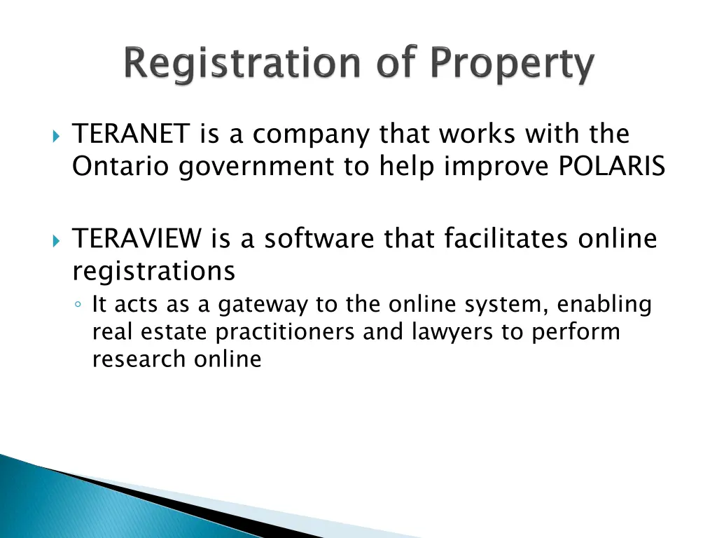 teranet is a company that works with the ontario