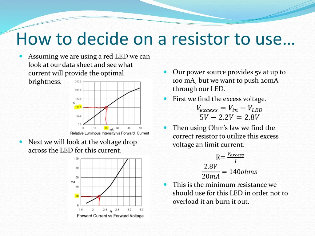 how to decide on a resistor to use