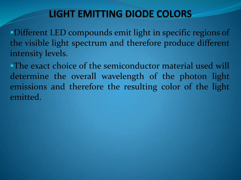 different led compounds emit light in specific