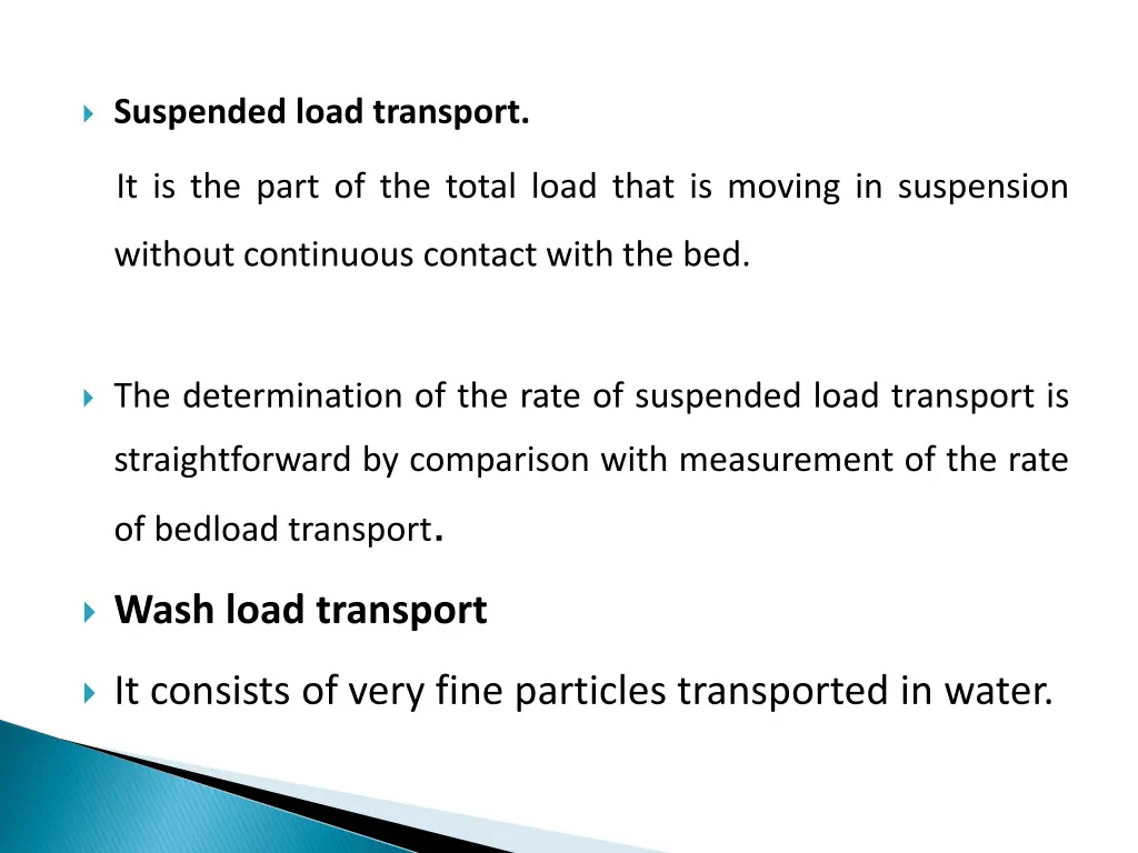 suspended load transport