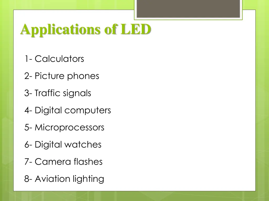 applications of led