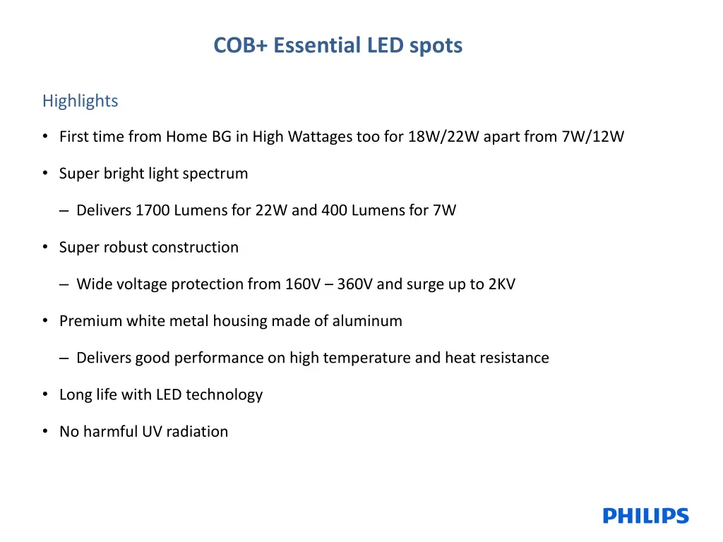 cob essential led spots