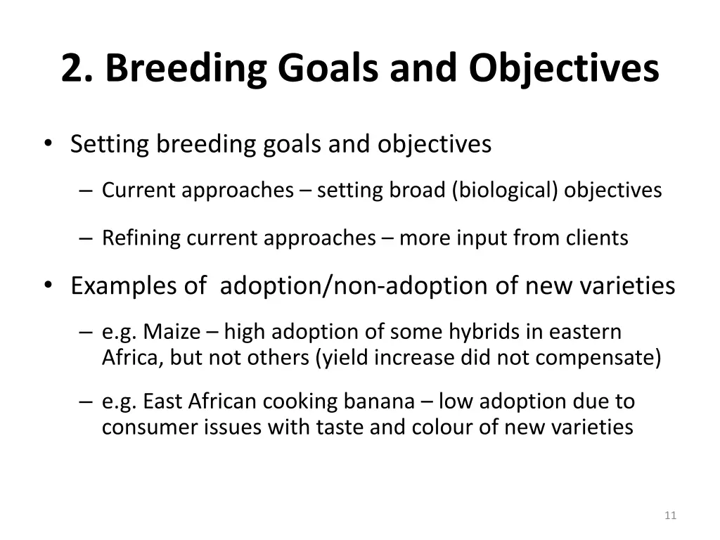 2 breeding goals and objectives