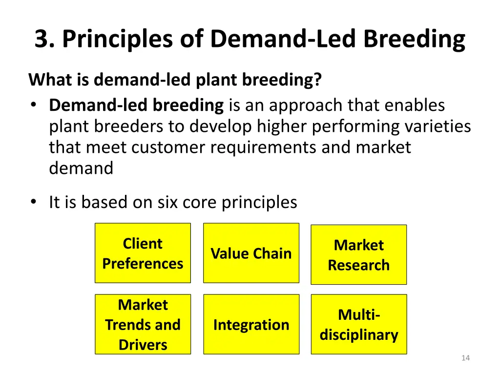 3 principles of demand led breeding