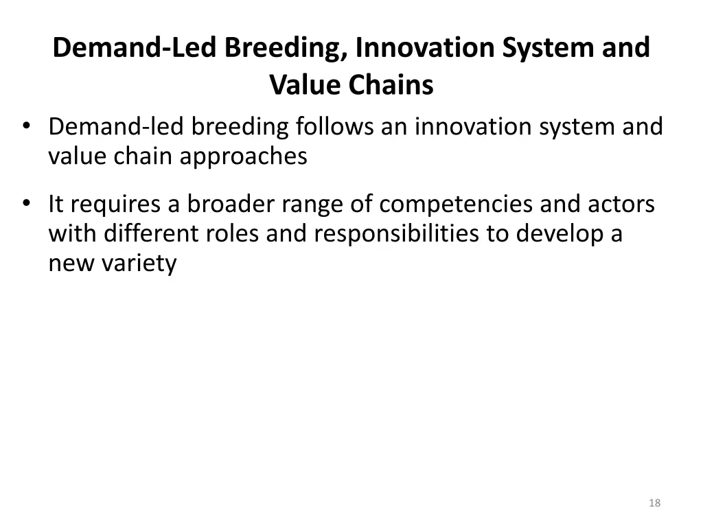 demand led breeding innovation system and value