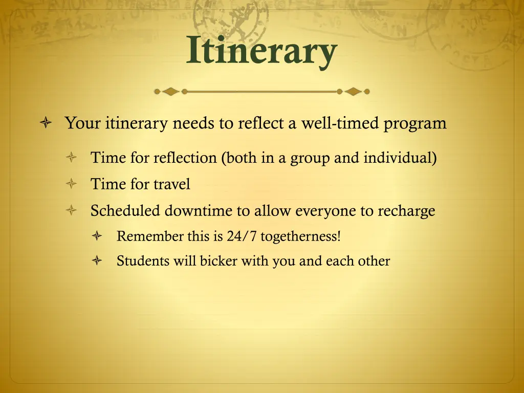 itinerary