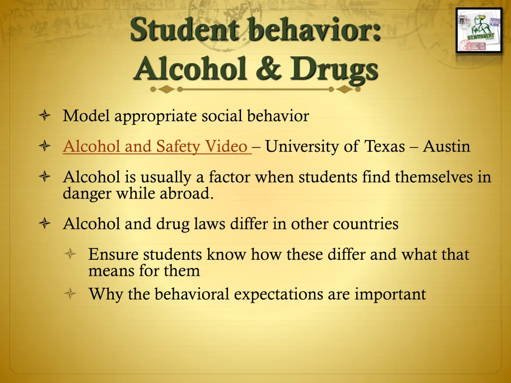 student behavior alcohol drugs