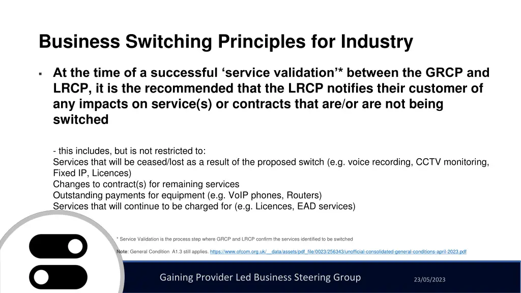 business switching principles for industry 13