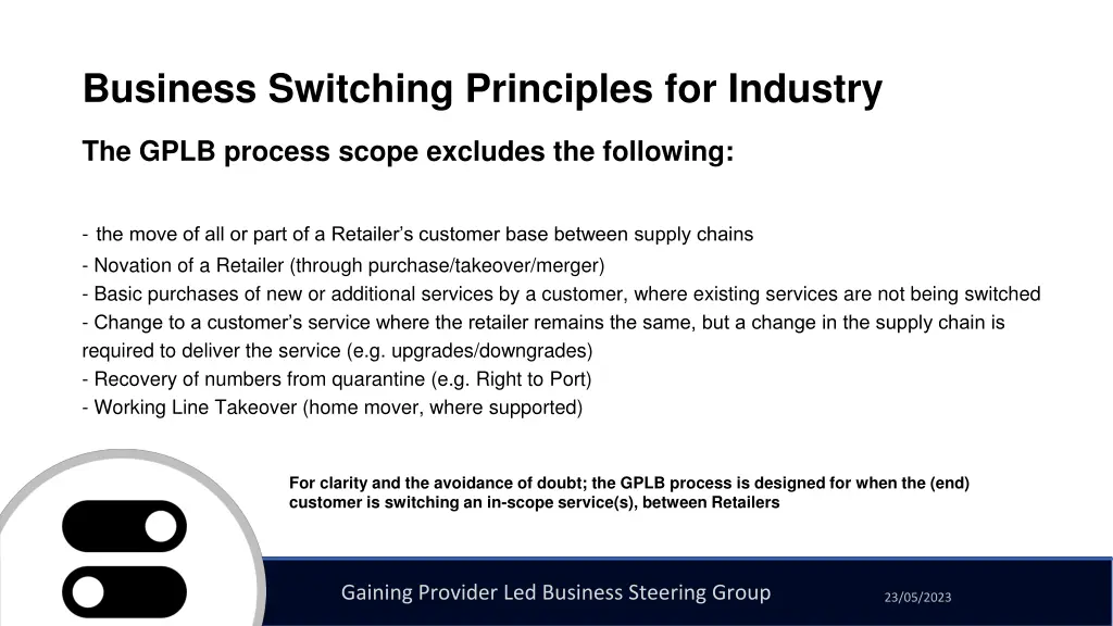 business switching principles for industry 2