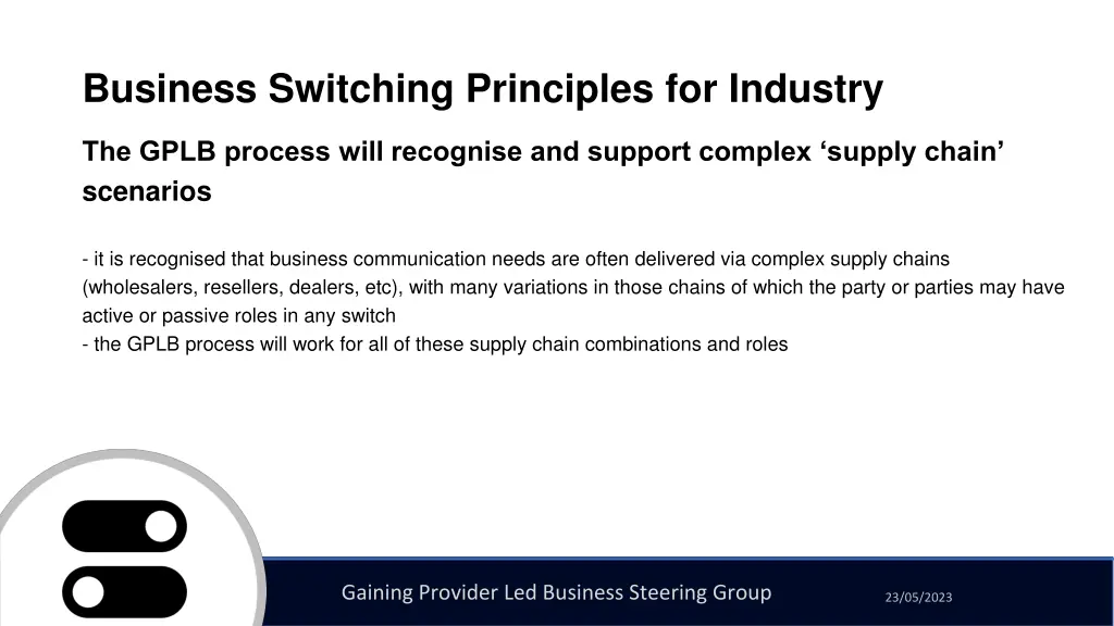 business switching principles for industry 9