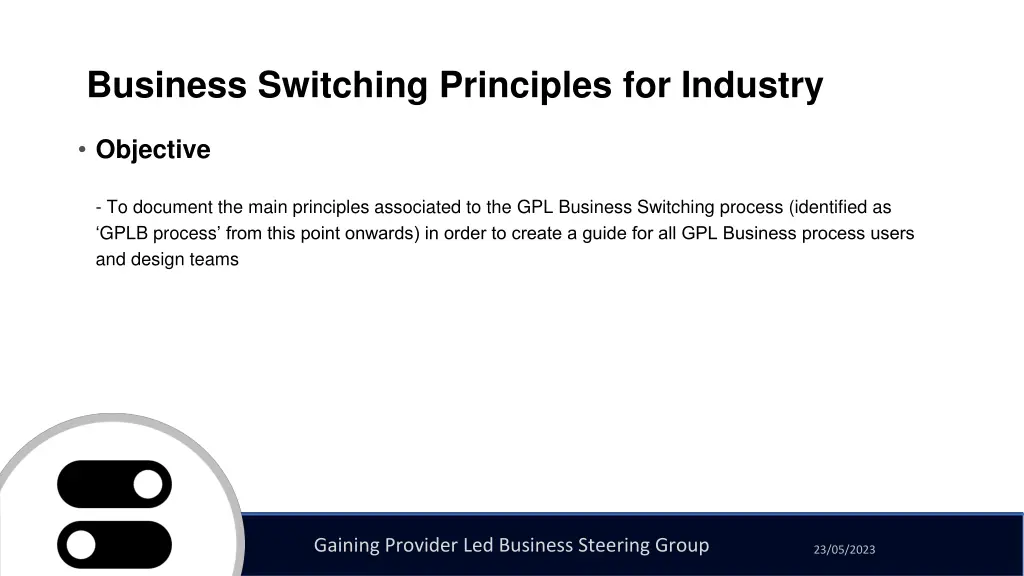 business switching principles for industry