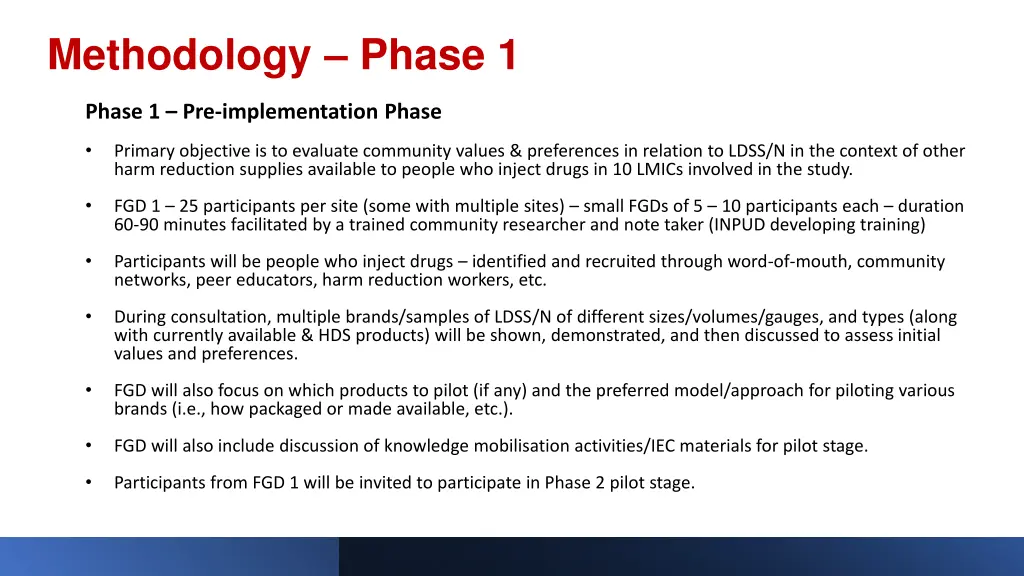 methodology phase 1