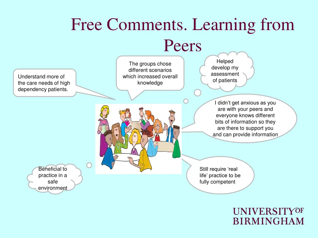 free comments learning from peers