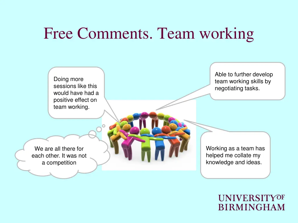 free comments team working