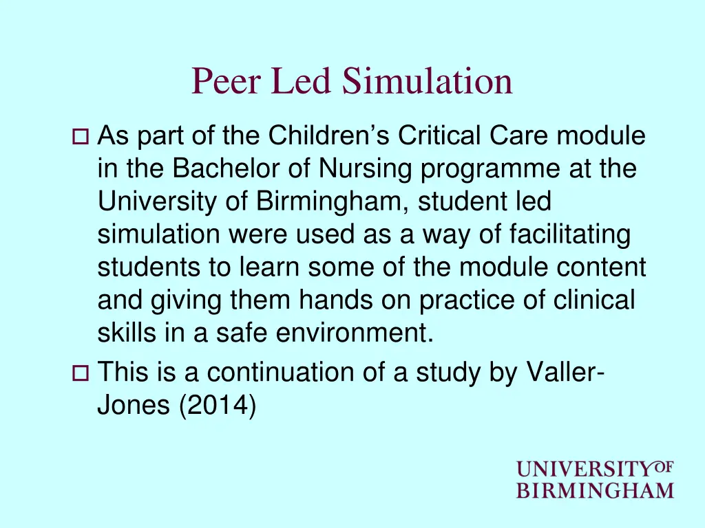 peer led simulation 1