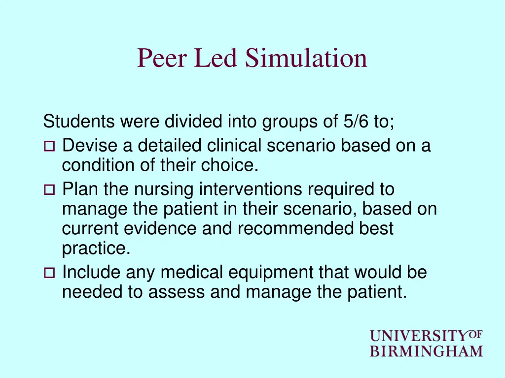 peer led simulation 2