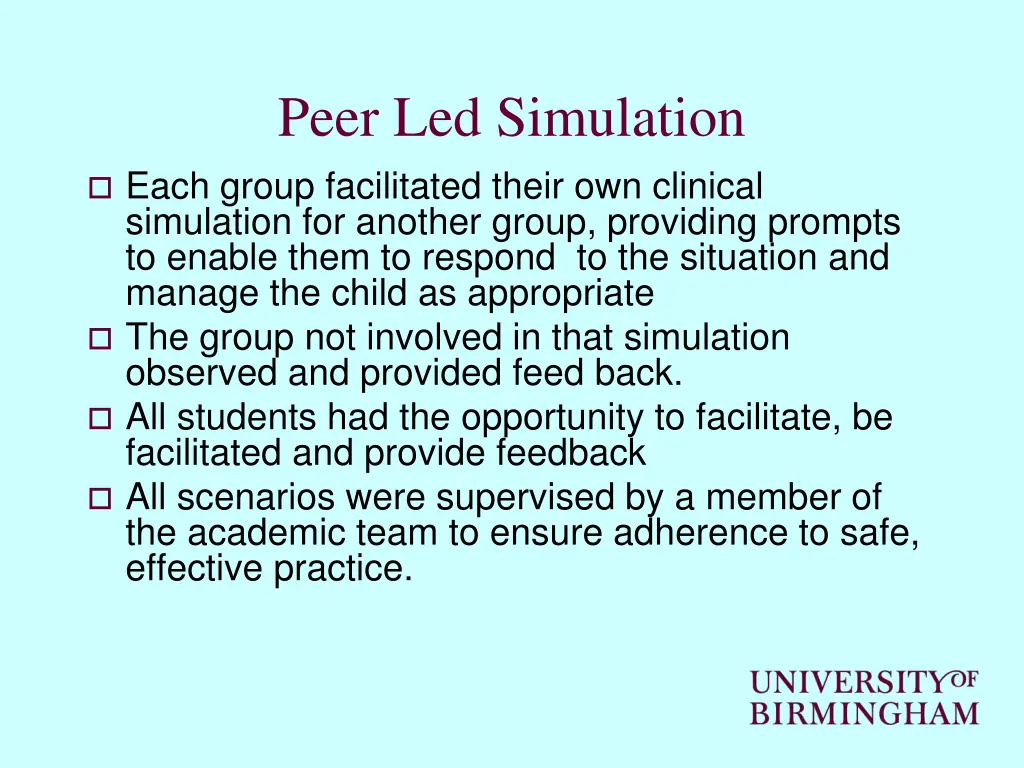 peer led simulation 3