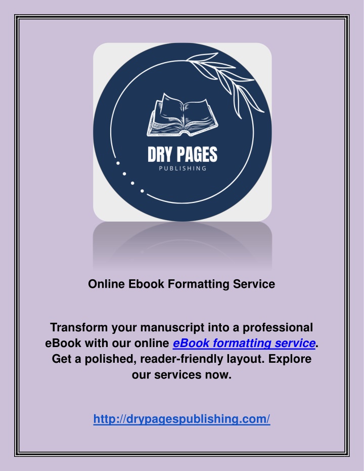 online ebook formatting service