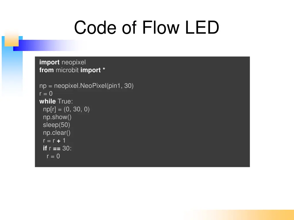 code of flow led