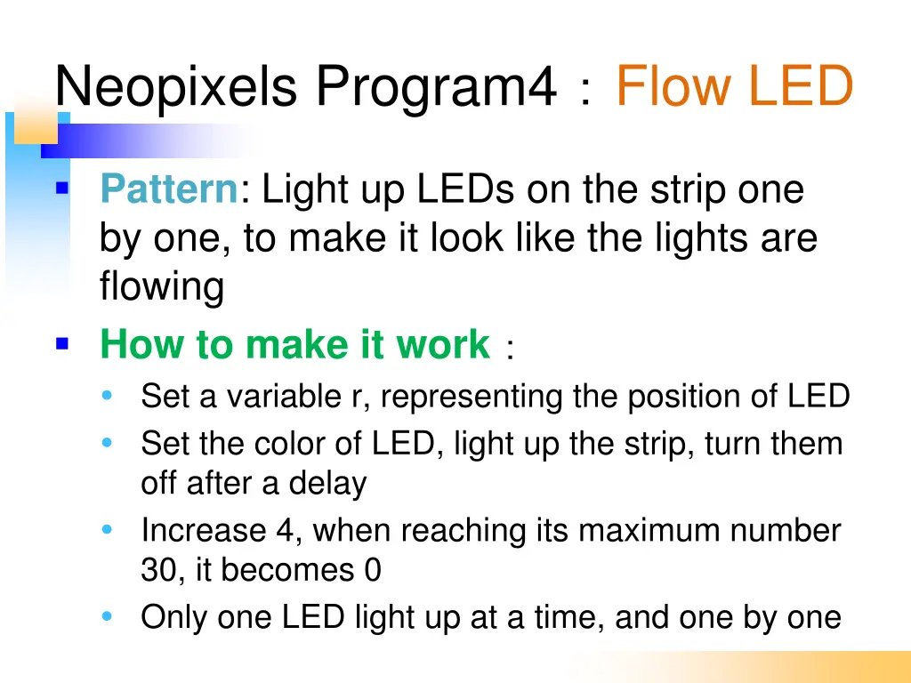 neopixels program4 flow led