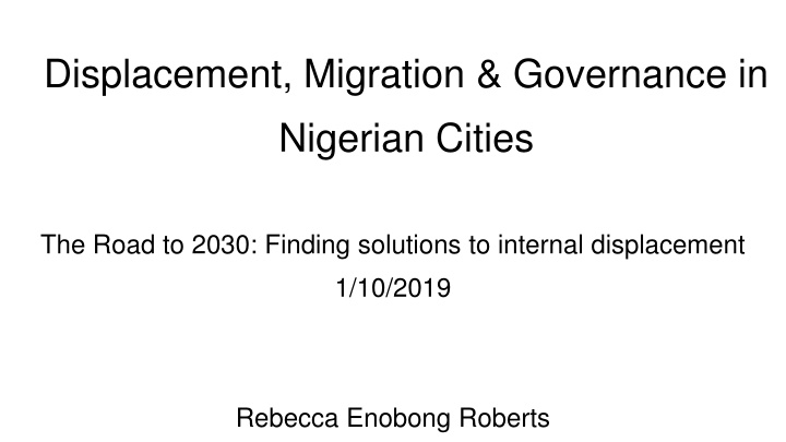 displacement migration governance in nigerian