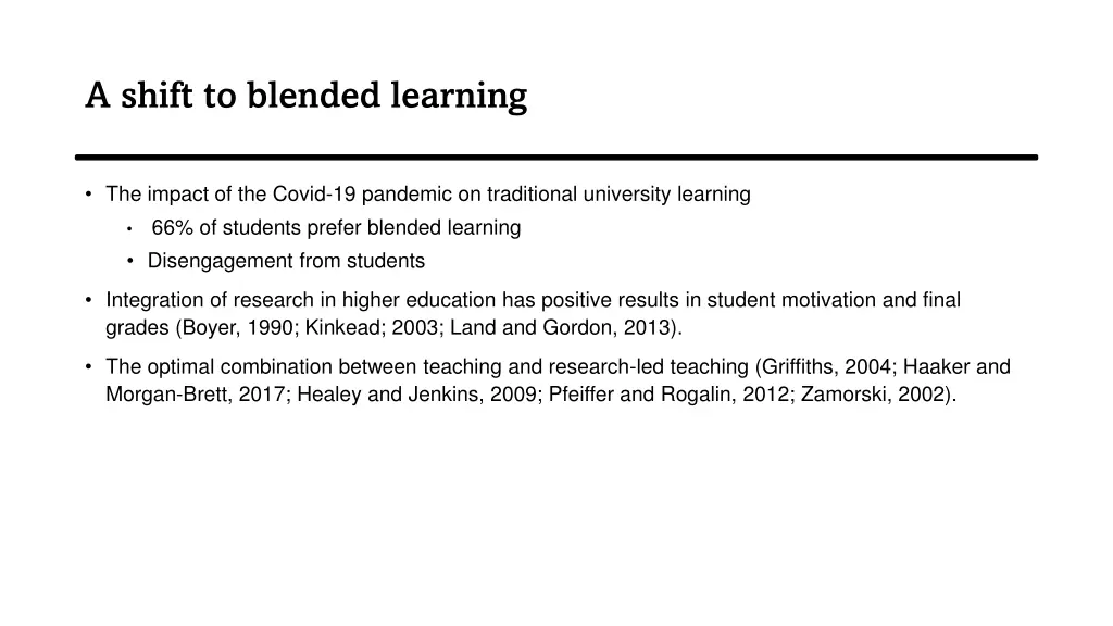 a shift to blended learning