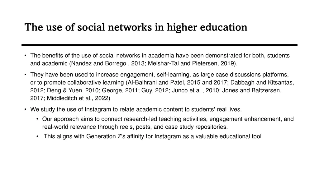 the use of social networks in higher education