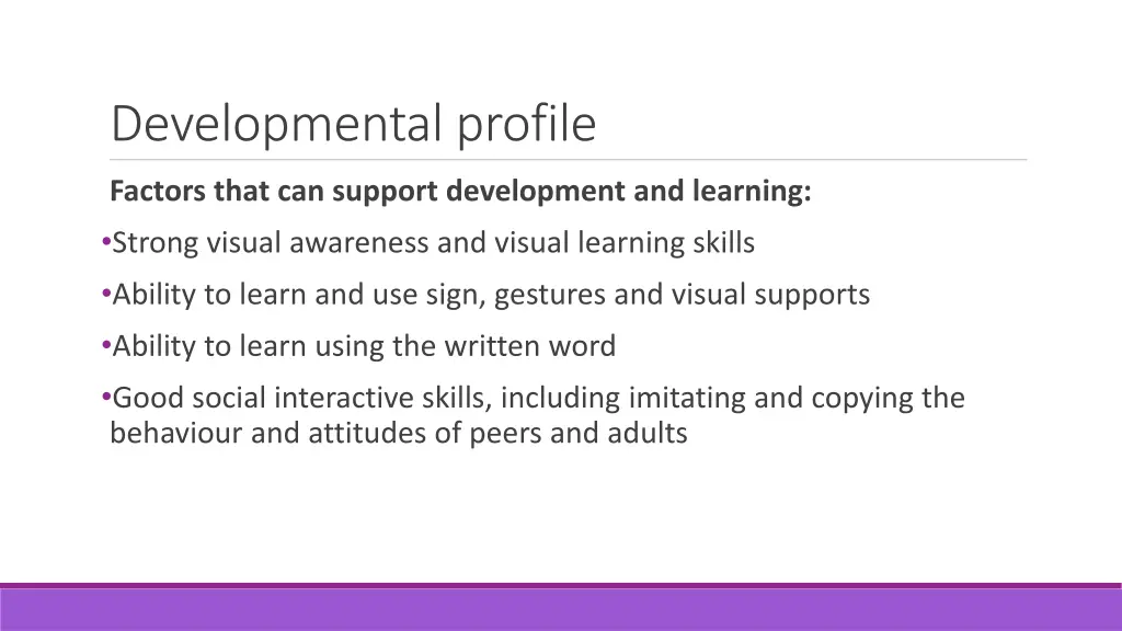 developmental profile