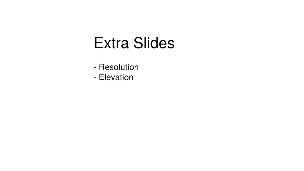 extra slides