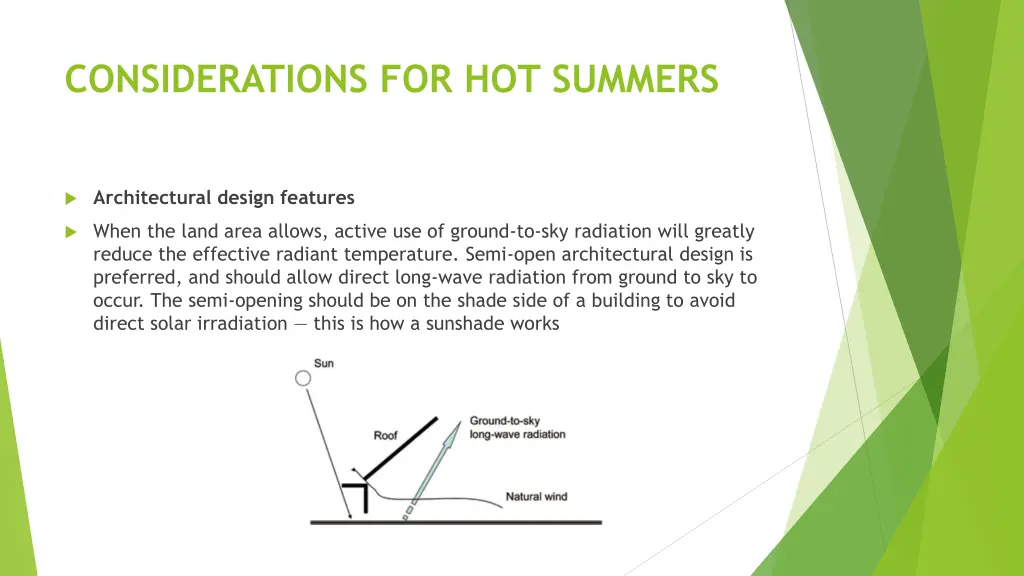 considerations for hot summers