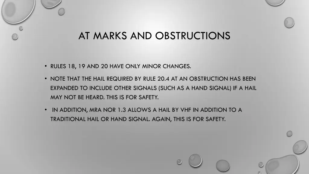 at marks and obstructions