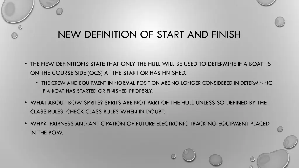 new definition of start and finish