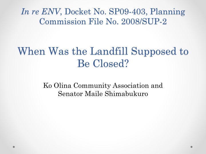 in re env docket no sp09 403 planning commission