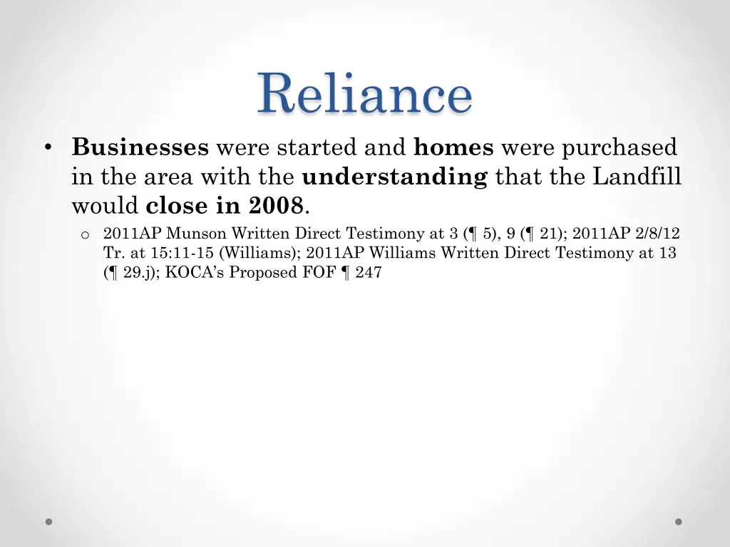 reliance