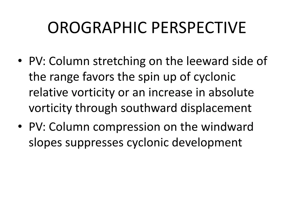 orographic perspective