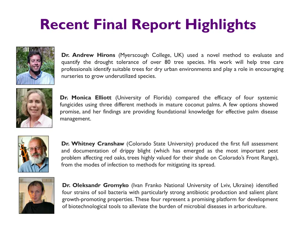 recent final report highlights