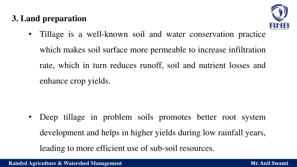 3 land preparation