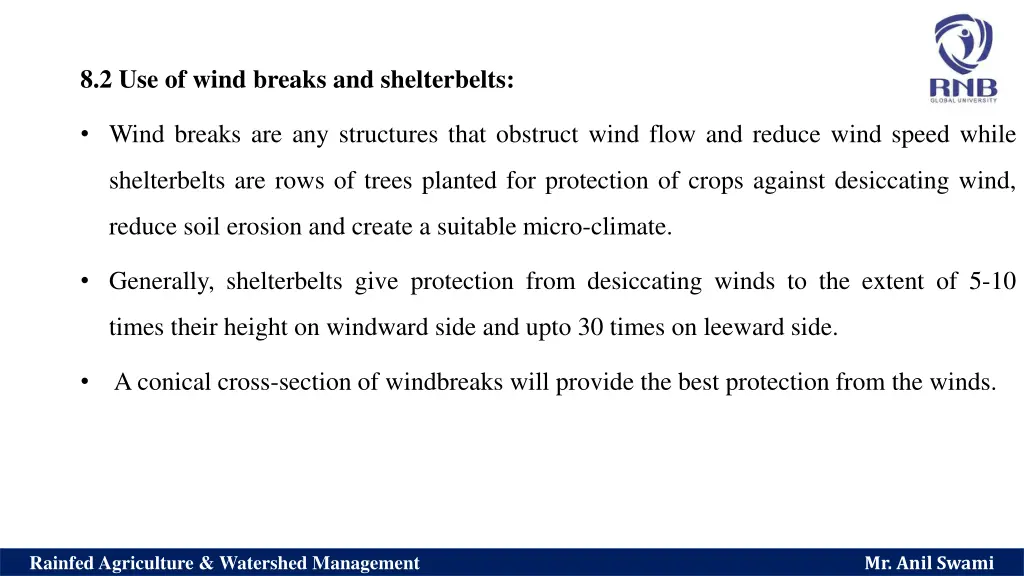 8 2 use of wind breaks and shelterbelts