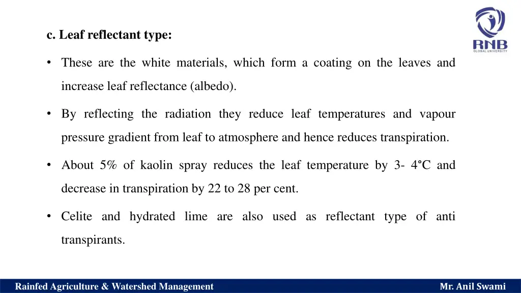 c leaf reflectant type