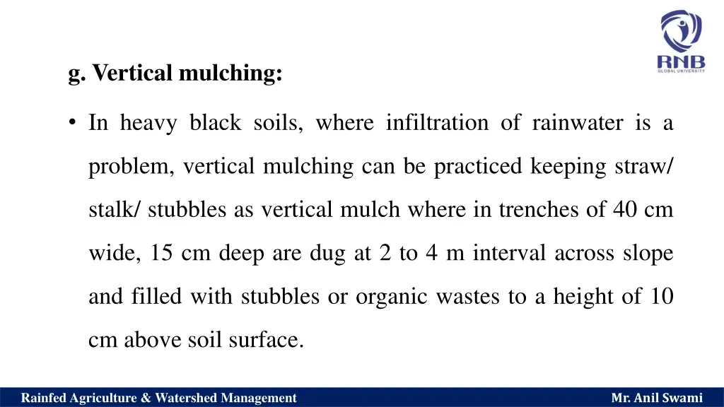 g vertical mulching