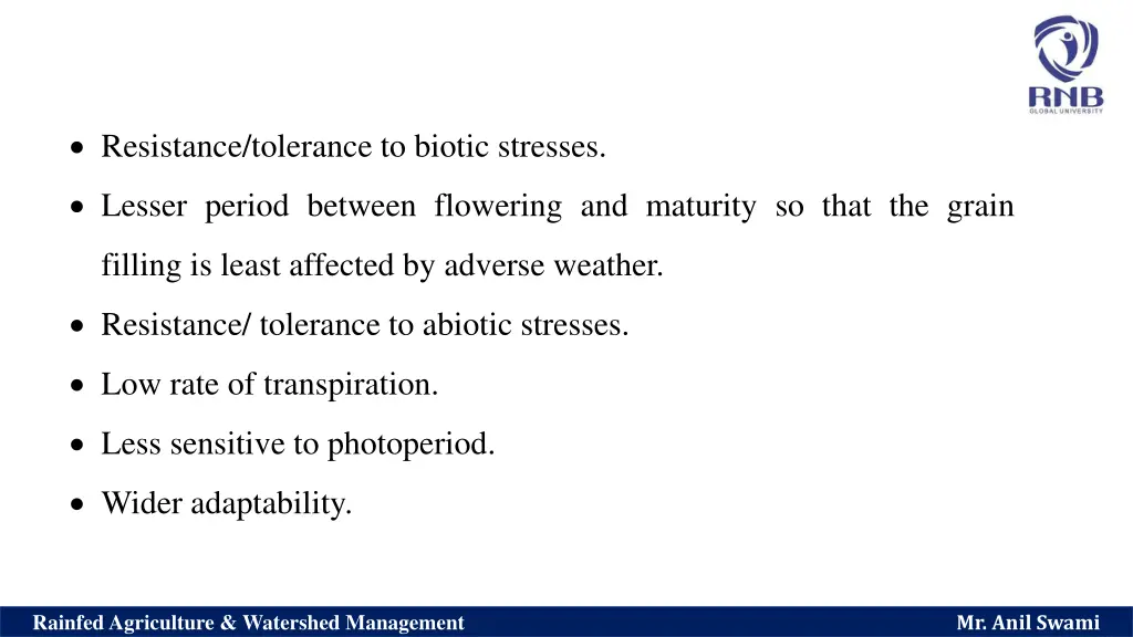 resistance tolerance to biotic stresses