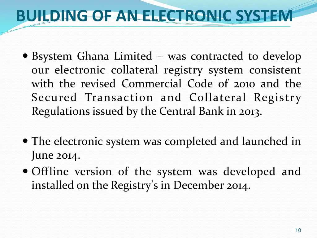 building of an electronic system