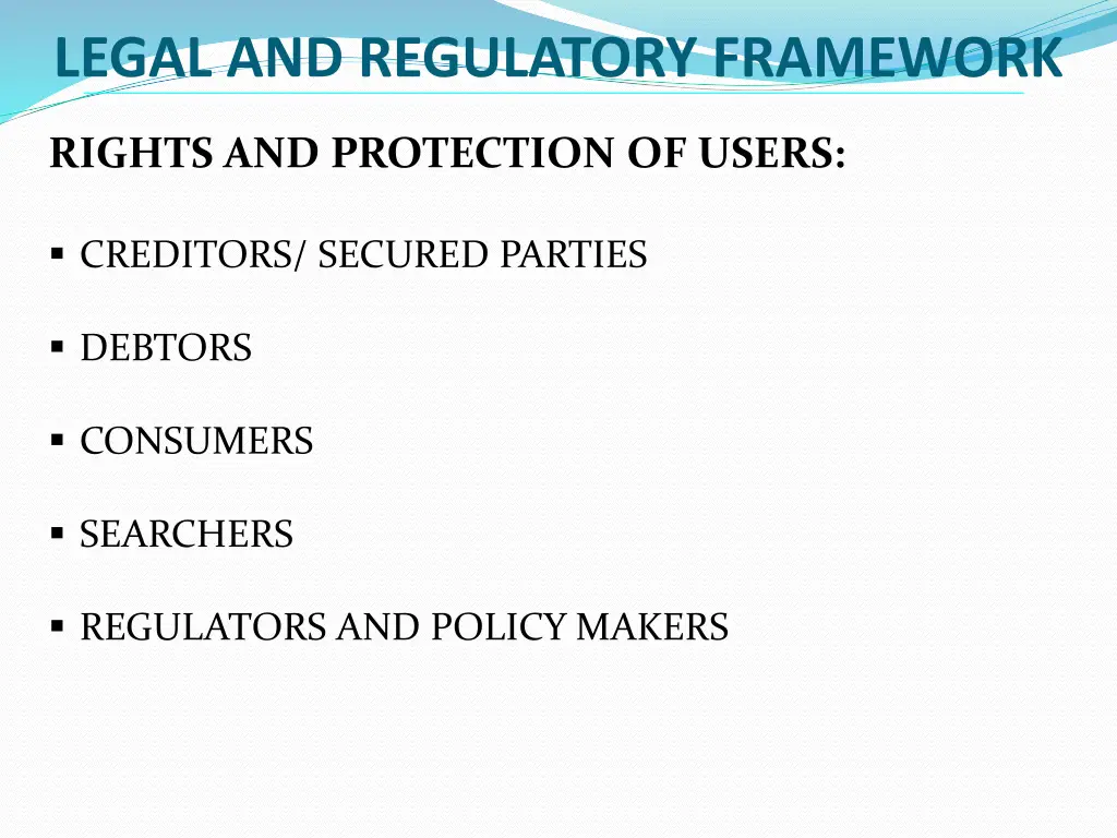 legal and regulatory framework 1